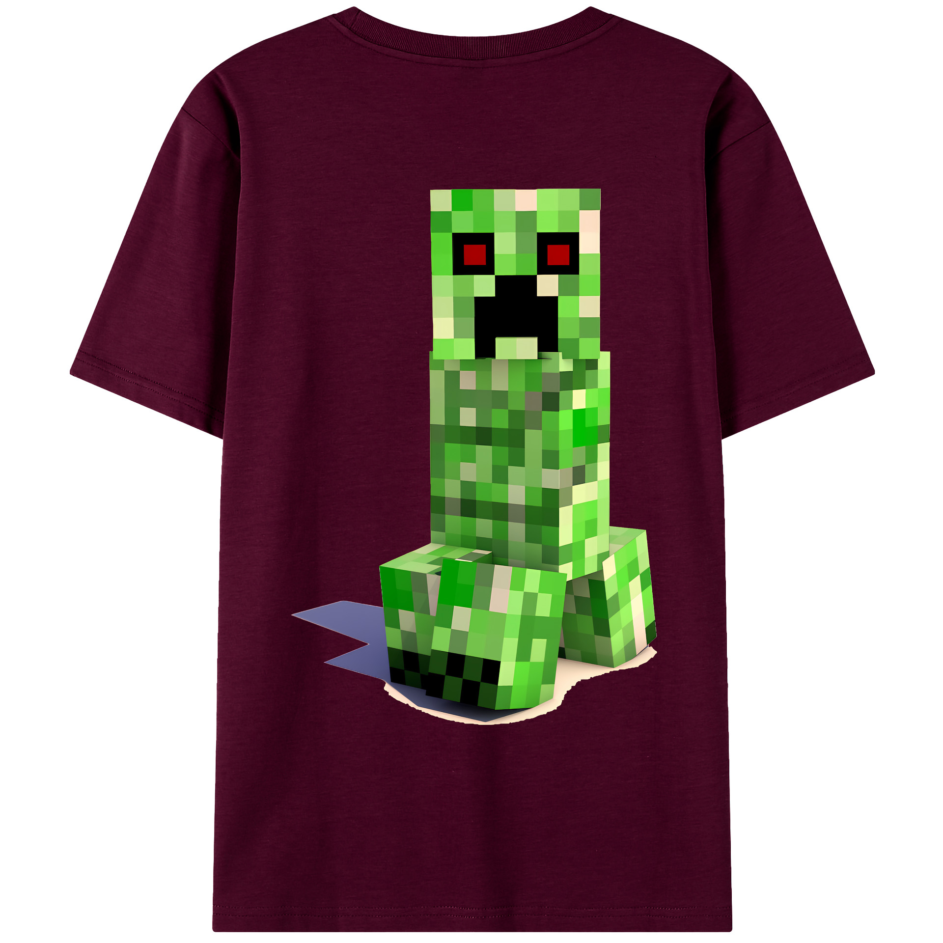 （画像用） マインクラフト ブロックの世界 Minecraft MC Block world レディース半袖Tシャツ(バックプリント)